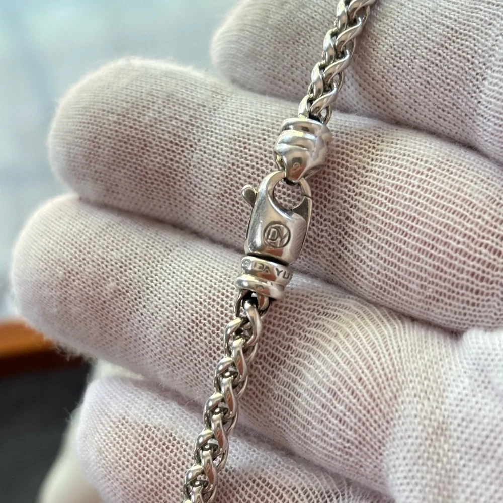 David Yurman 925 & 14k Gold Renaissance Pendant Necklace with Black Onyx 18" - Picture 5 of 9